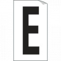 Foglio n. 1 etichetta autoadesiva B/N lettera E