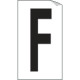 Foglio n. 1 etichetta autoadesiva B/N lettera F