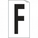 Foglio n. 1 etichetta autoadesiva B/N lettera F