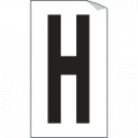 Foglio n. 1 etichetta autoadesiva B/N lettera H
