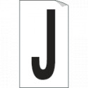 Foglio n. 1 etichetta autoadesiva B/N lettera J