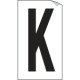 Foglio n. 1 etichetta autoadesiva B/N lettera K