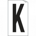 Foglio n. 1 etichetta autoadesiva B/N lettera K