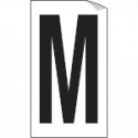 Foglio n. 1 etichetta autoadesiva B/N lettera M