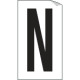 Foglio n. 1 etichetta autoadesiva B/N lettera N