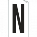 Foglio n. 1 etichetta autoadesiva B/N lettera N
