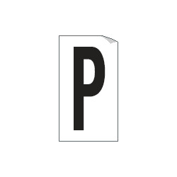 Foglio n. 1 etichetta autoadesiva B/N lettera P