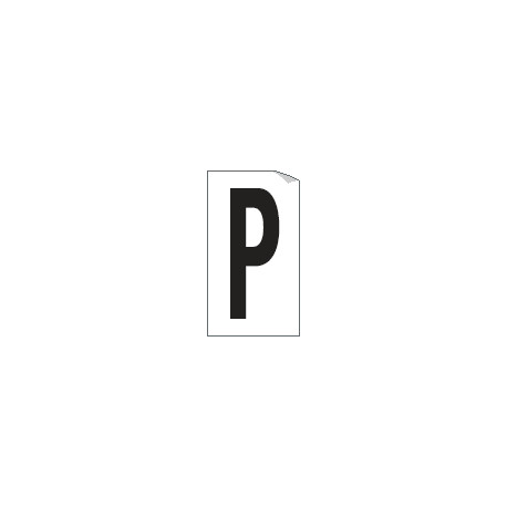 Foglio n. 1 etichetta autoadesiva B/N lettera P