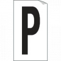 Foglio n. 1 etichetta autoadesiva B/N lettera P
