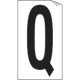 Foglio n. 1 etichetta autoadesiva B/N lettera Q