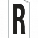 Foglio n. 1 etichetta autoadesiva B/N lettera R