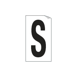 Foglio n. 1 etichetta autoadesiva B/N lettera S