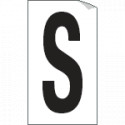 Foglio n. 1 etichetta autoadesiva B/N lettera S