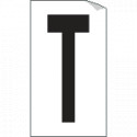 Foglio n. 1 etichetta autoadesiva B/N lettera T