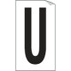 Foglio n. 1 etichetta autoadesiva B/N lettera U