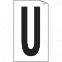 Foglio n. 1 etichetta autoadesiva B/N lettera U