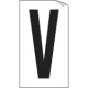 Foglio n. 1 etichetta autoadesiva B/N lettera V