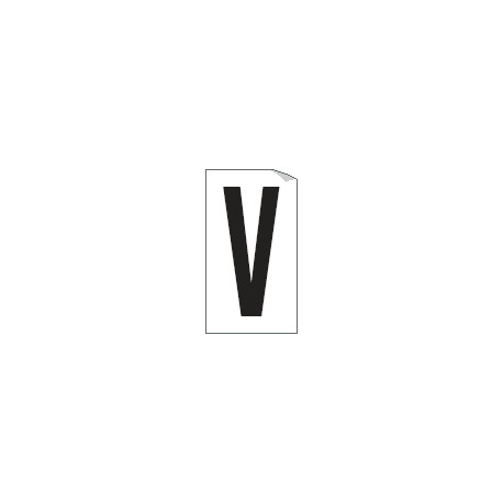 Foglio n. 1 etichetta autoadesiva B/N lettera V