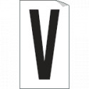 Foglio n. 1 etichetta autoadesiva B/N lettera V