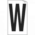 Foglio n. 1 etichetta autoadesiva B/N lettera W
