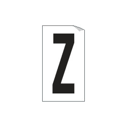 Foglio n. 1 etichetta autoadesiva B/N lettera Z
