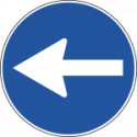 Segnale adesivo per pavimenti direzione obbligatoria