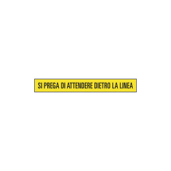 Scritta autoadesiva per pavimenti Si prega di attendere dietro. . . .