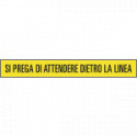 Scritta autoadesiva per pavimenti Si prega di attendere dietro. . . .
