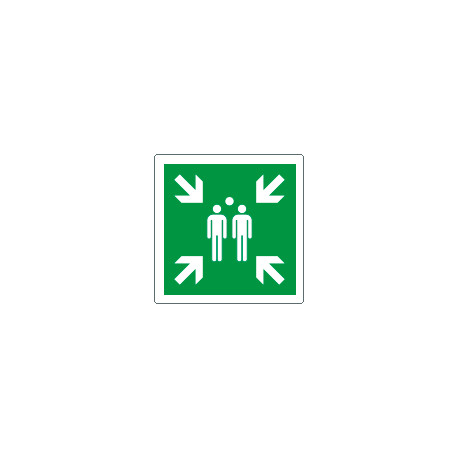 Segnale adesivo per pavimenti punto di incontro