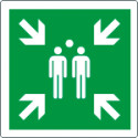 Segnale adesivo per pavimenti punto di incontro