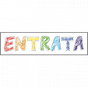 Scritta autoadesiva per pavimenti "Entrata" colorata mm500x125