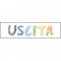 Scritta autoadesiva per pavimenti "Uscita" colorata mm500x125