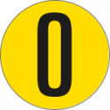 Bollo fondo giallo numero "0" colore nero autoadesivo per pavimenti
