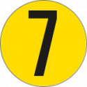 Bollo fondo giallo numero "7" colore nero autoadesivo per pavimenti