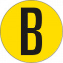 Bollo fondo giallo lettera"B" colore nero autoadesivo per pavimenti
