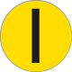 Bollo fondo giallo lettera"I" colore nero autoadesivo per pavimenti
