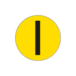 Bollo fondo giallo lettera"I" colore nero autoadesivo per pavimenti