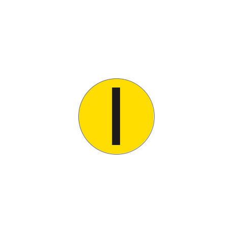 Bollo fondo giallo lettera"I" colore nero autoadesivo per pavimenti