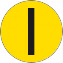 Bollo fondo giallo lettera"I" colore nero autoadesivo per pavimenti