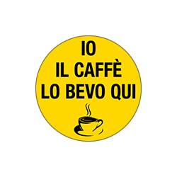 Bollo fondo giallo Io il caffe' lo bevo qui