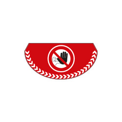 Bollo mezzaluna fondo rosso con divieto di accesso