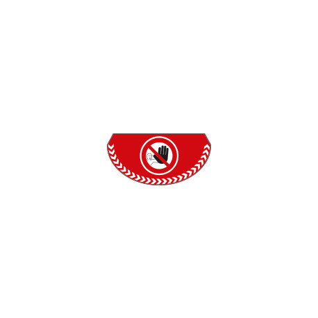 Bollo mezzaluna fondo rosso con divieto di accesso