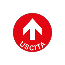 Confezione 10 bolli fondo rosso "Uscita" e freccia
