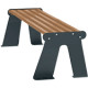 Panchina acc. zin. S/schien. seduta effetto legno/fianchi grigio scuro