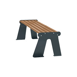 Panchina acc. zin. S/schien. seduta effetto legno/fianchi grigio scuro