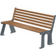 Panchina acc. zin. c/schienale (seduta eff. legno/fianchi grigio scuro)