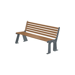 Panchina acc. zin. c/schienale (seduta eff. legno/fianchi grigio scuro)
