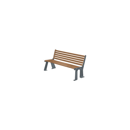 Panchina acc. zin. c/schienale (seduta eff. legno/fianchi grigio scuro)