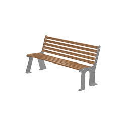 Panchina acc. zin. c/schienale (seduta eff. legno/fianchi grigi)