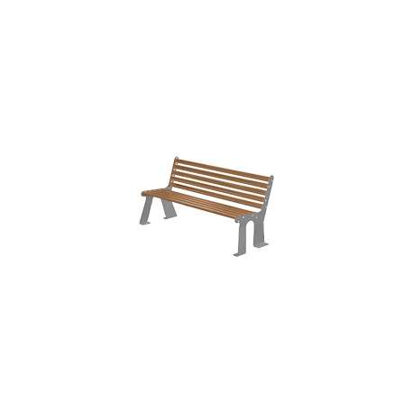 Panchina acc. zin. c/schienale (seduta eff. legno/fianchi grigi)